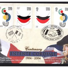 2004 Benham joint GB and France Entente Cordiale Limited edition 106 First Day Cover (FDC)
