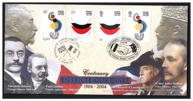 2004 Benham joint GB and France Entente Cordiale Limited edition 106 First Day Cover (FDC)