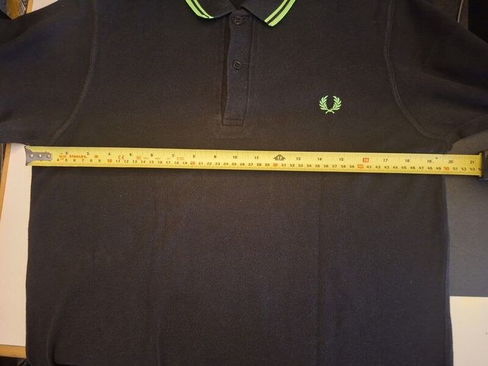Fred Perry M12 Men's Polo Shirt Black Lime Green Made in England M