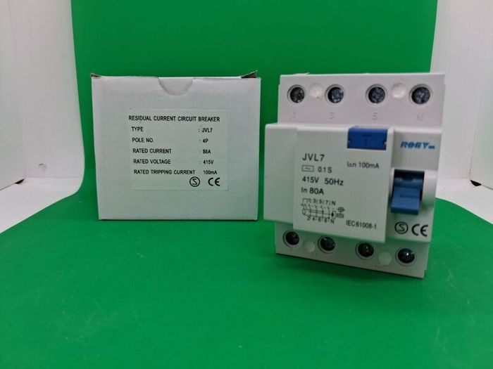 Postage - 4 x Circuit Breakers 80A 100mA 4P 230v -415v