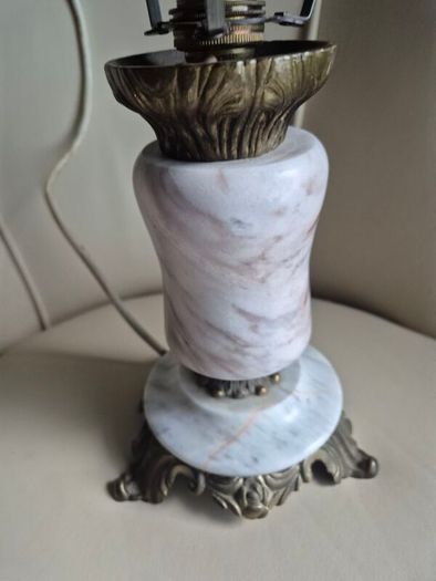 Mid Century Vintage Retro Marble gold ornate metal lamp base