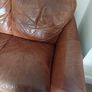 2 seater brown leather sofa. Approx 150cm width, approx 90cm breadth/ from back to front Image 2