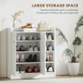 Shoe Storage Cabinet with 2 Doors, Adjustable Shelves, Entryway Shoe Cabinet for 12 Pairs, White Image 5