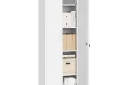 Multi-Purpose Metal Cabinet Adjustable Shelves Grey White
