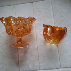 Carnival Glass 1950's Sugar Bowl and Milk Jug