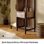 Dark Natural Bronx Mirrored Wardrobe with Dressing Table Image 3