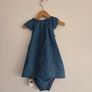 3-6m, With Tags Soft Denim Chambray Dress with Matching Bloomers Image 5