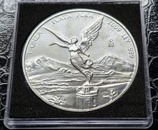 Unc 2009 Mexico Libertad 1 Oz .999 Silver Bu Coin