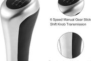 6 Speed Manual Shift Knob Head for BMW Black Matte Silver Tone