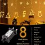 Curtain Fairy Lights, 138 LED Stars Curtain String Lights with Christmas Tree Reindeer Bell 8 Flash Modes Plug in Indoor Outdoor Decoration Lightning Christmas 2.3M/7.5ft Warm White (FREE POSTAGE) Image 5