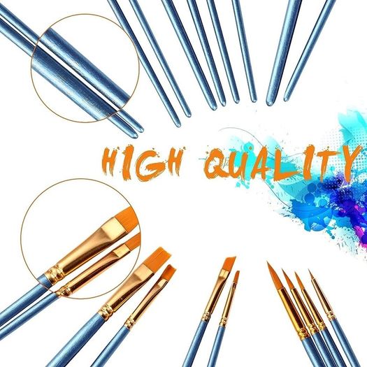 30 pcs Nylon Hair Brushes for Acrylic Oil Watercolor Painting Artist Professional Painting Kits