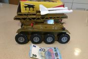 Vintage Tin Toy Joustra Friction Power Rocket Launcher Tank