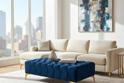 Chester Lux Coffee Table / Long Footstoll in Beige Velvet with Gold Legs 120x60cm