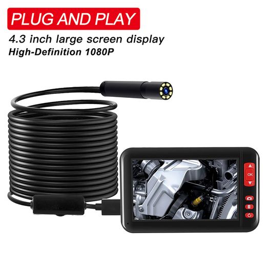 10M Hard wire F200 HD1080P 8MM Lens Screen inspection endoscope camera waterproof borescope 4.3 inch HD TFT IPS Screen camera Car Monitor