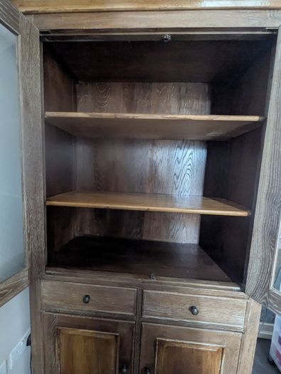 Rustic Solid Oak Display Cabinet
