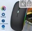 Wireless Bluetooth Rechargeable Mouse With Mouse Pad, Rechargeable, LED, Silent, Ultra-thin Design (Bluetooth 5.2 and 2.4GHz USB Receiver) | Portable Computer Mouse for Laptops, iPads, MacBooks and Apple Devices
