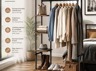 main image for ad Industrial Clothes Rack with Shelves and Wheels