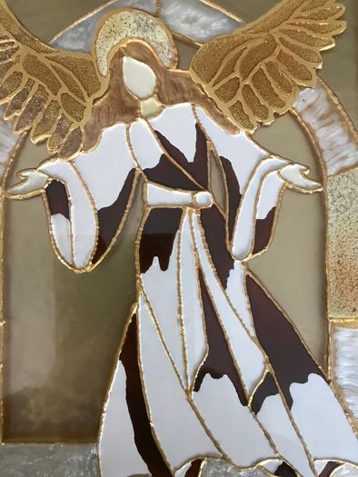 Framed Glass Painting of an Angel