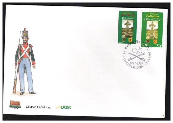 1997 Ireland St Patricks Battalion (Joint Issues) Commemorative Stamp An Post First Day Cover (FDC) with Mexican stamp