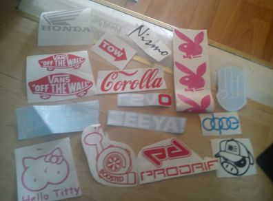 Car stickers / decals..Jdm euro. Honda, toyota etc. All reduced to clear. Prices shown below