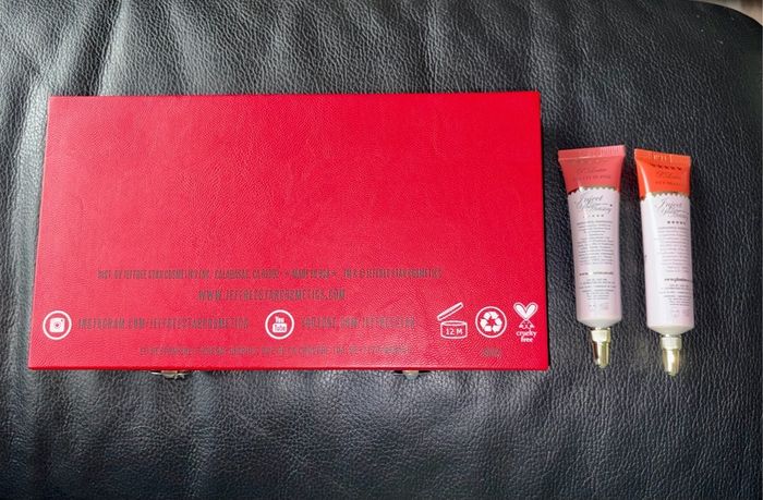 Jeffree Star Blood Sugar Eyeshadow Palette + 2 P. Louise Bases Bundle Red Limited Makeup Set