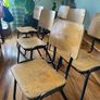 Set of 6 Vintage School Stacking industrial chairs Image 2