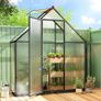 Aluminum Polycarbonate Garden Greenhouse with Adjustable Window and Hinged Door Weather-Resistant Transparent Image 4
