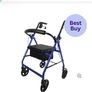 rollator with seat and storage pouch Image 2