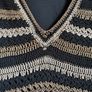Karen Millen Knitted A-line Crochet Striped Dress UK 12 Image 2