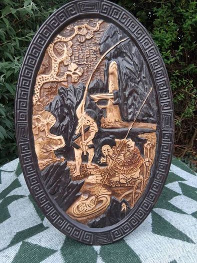 2 X 15 Inch Bretby Pottery Art Deco Japanese Wall Plaques