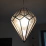 vintage brass glass pendant shade Image 4