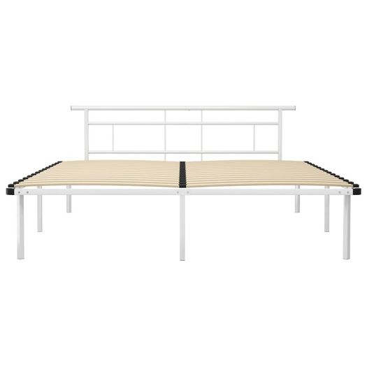 Bed Frame White Metal 180x200 cm