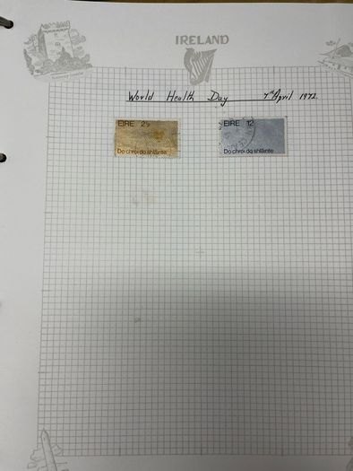 1971-1972 Ireland Definitive (Gerl series) and Commemorative used including flaws/ errors in Green 4-ring binder
