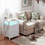 Bedside Table Set of 2 with Charging Station, Side Table with Led Lights, Bedside Cabinet with 3 Fabric Storage Drawers, End Table, Sofa Side Table, Nightstand for Living Room Image 2
