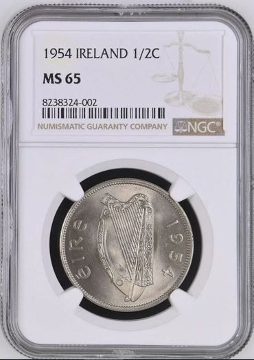 Ireland 1954 | Half Crown | Irish 2s6d | Horse | KM.16a | MS65