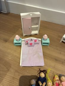 Early learning-dolls & 3 furniture sets