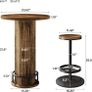 Industrial Round Bar Table with 2 Bar Stools Image 2