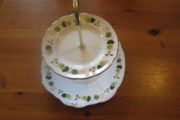 2 tier cake plate    HARLEIGH   bone chna