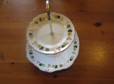 2 tier cake plate    HARLEIGH   bone chna