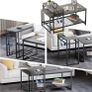 Coffee Table Set Modern Coffee Table with Adjustable Storage Shelf 123CM Industrial Sofa Side Tables for Living Room Modern Nesting Tables Rustic Brown (FREE POSTAGE) Image 4