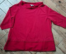 Carolyn Donnelly The Edit Red  Funnel Neck Top size 14-16