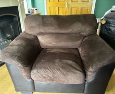 armchair dark brown mixed fabric