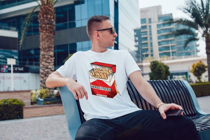 Smoked fries cool funny men's t-shirt tee top shirt great gift present idea