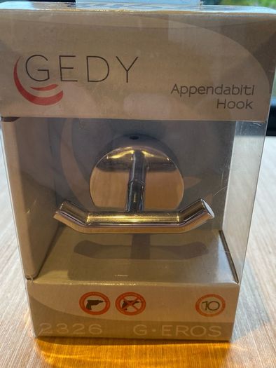 Gedy 2326 Chrome Double Robe Hook.