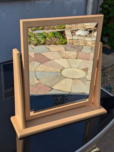 Large Bevelled Dressing Table Swing Mirror - 50 x 48cm