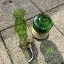 Vintage Green Glass Oil Lamp Brand New Image 4
