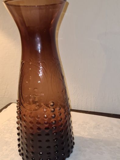 Vintage textured French carafe glass