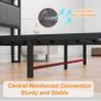 Double Bed Frame with Wooden Storage Headboard Shelf Image 3