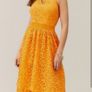 Michelle Keegan Orange Halter neck midi dress Image 2