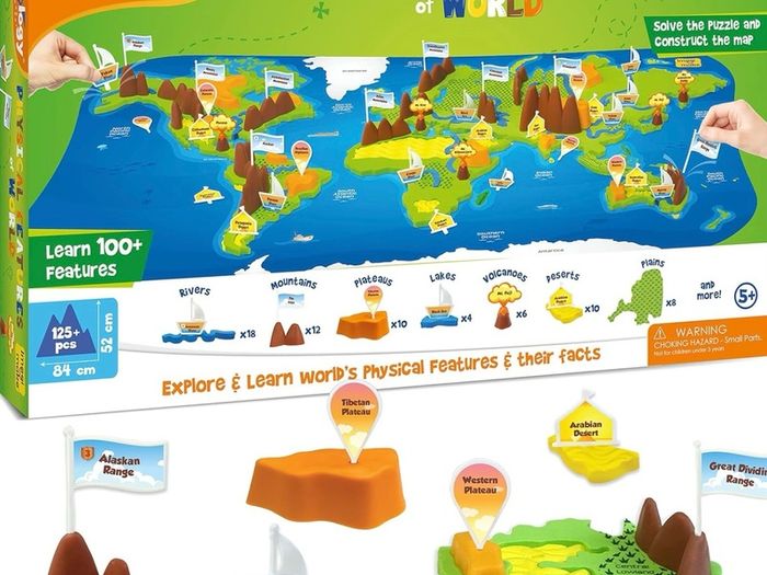 Imagimake Mapology Physical Features of World - 3D World Puzzle & Jigsaw for Kids
